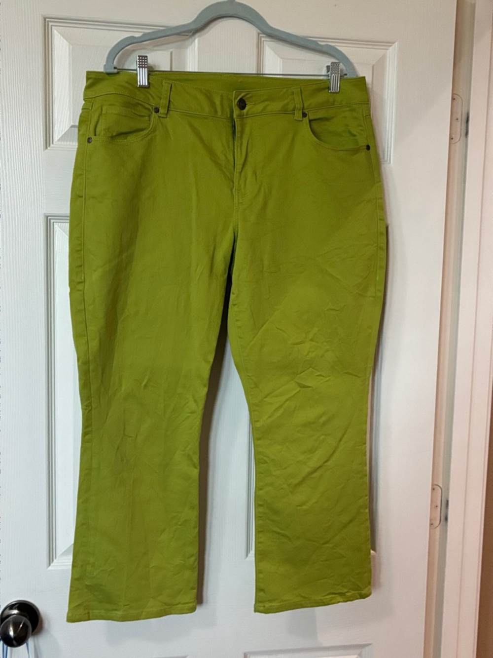 CAbi 4777 Chartreuse wide leg High-Rise Trousers